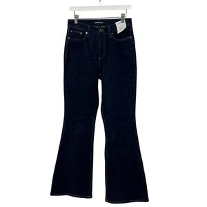 CALVIN KLEIN WOMENS SIZE 28 TALL HIGH RISE FLARE DENIM JEANS DARK WASH BLUE